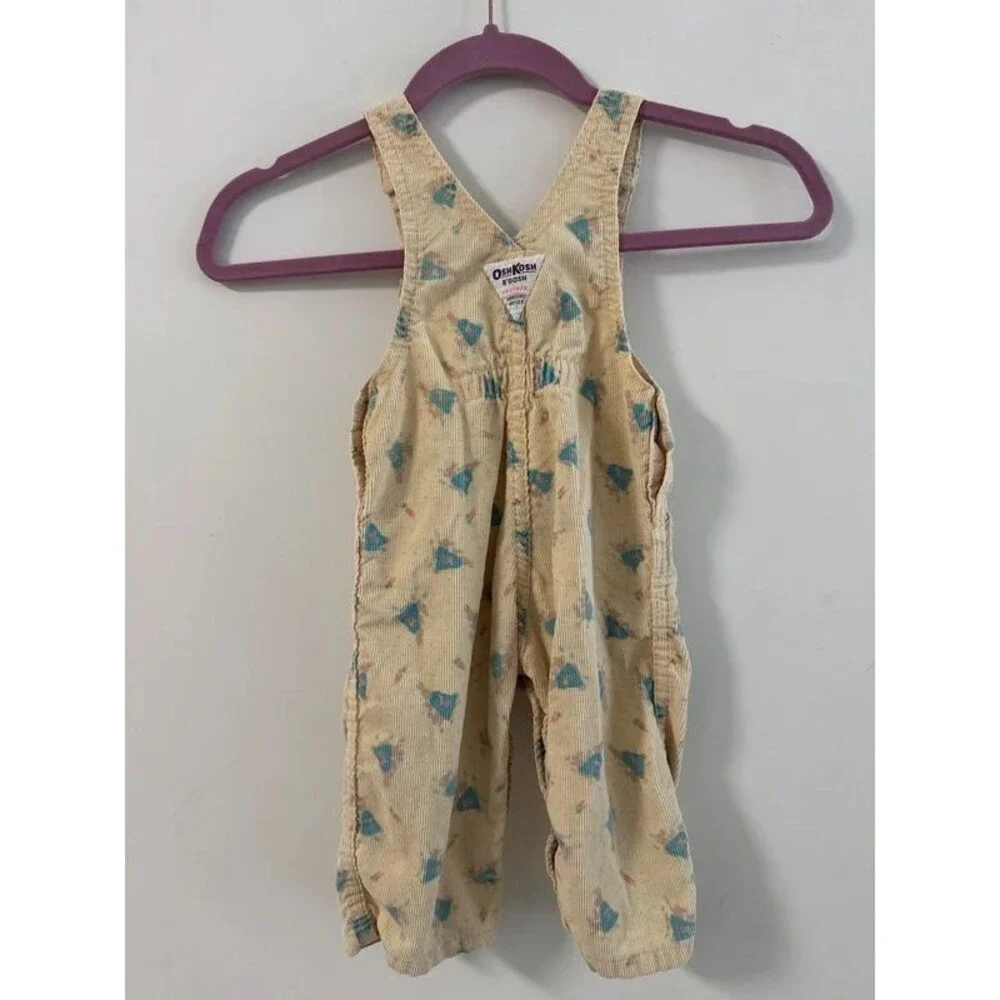 Vintage Paper Tag Made in the USA Oshkosh Yellow Rabbit Overalls
